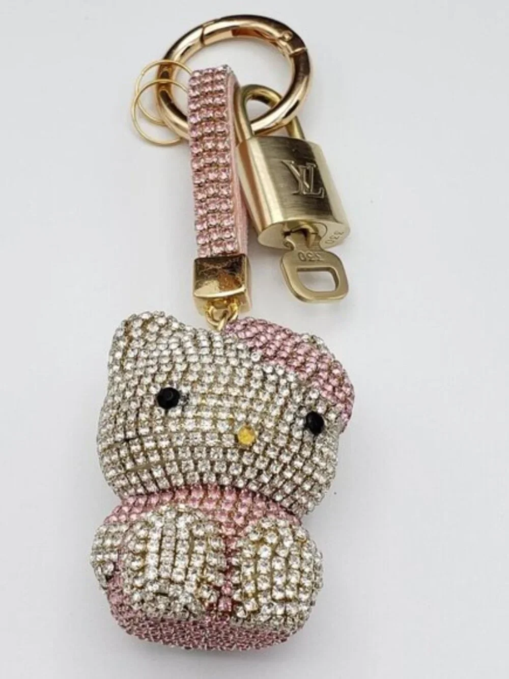 Authentic Louis Vuitton Gold Lock 🔒 Unbranded Hello Kitty Keychain Bag Charm